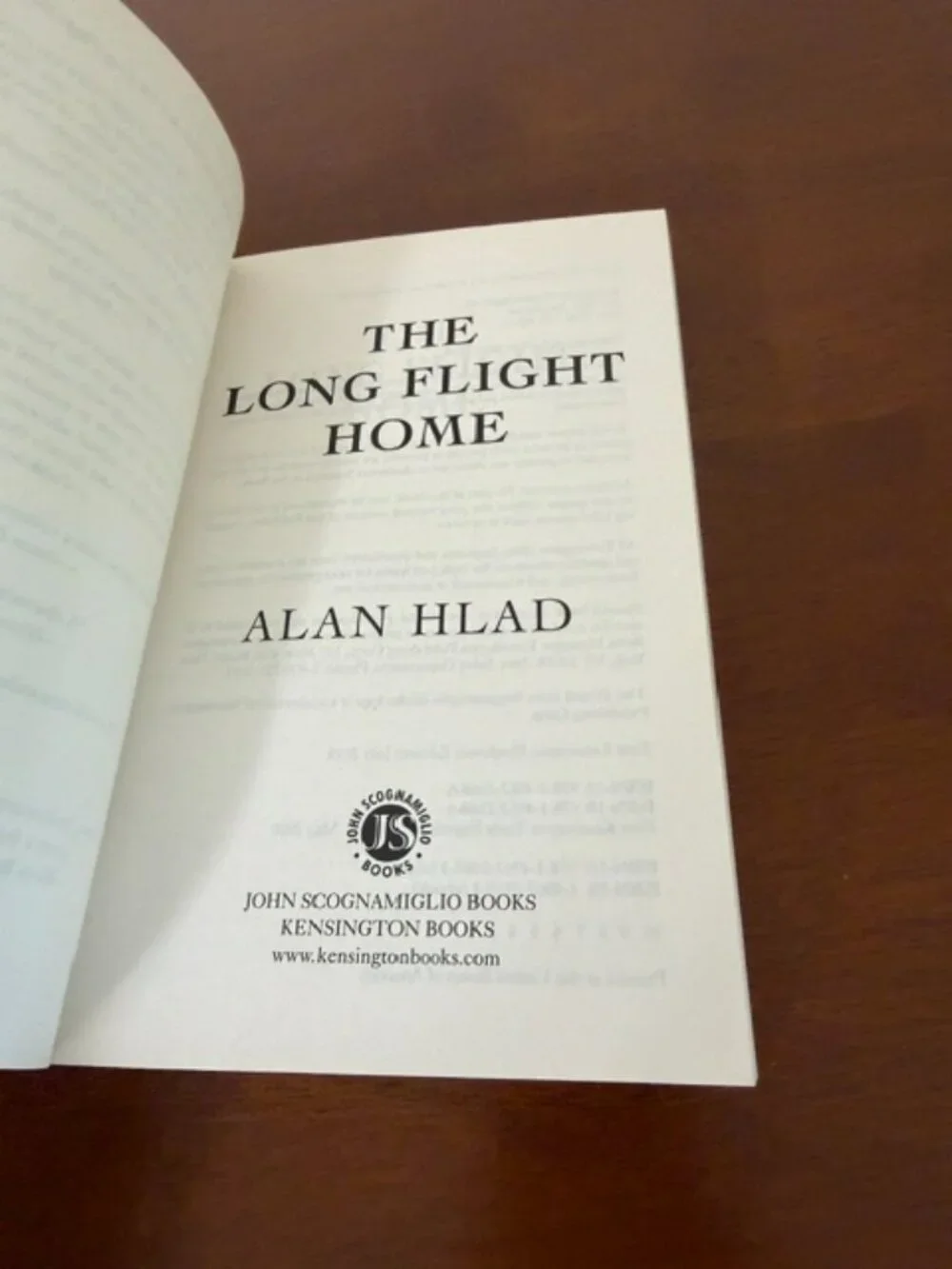 The Long Flight Home by Alan Hlad Historical Fiction Book